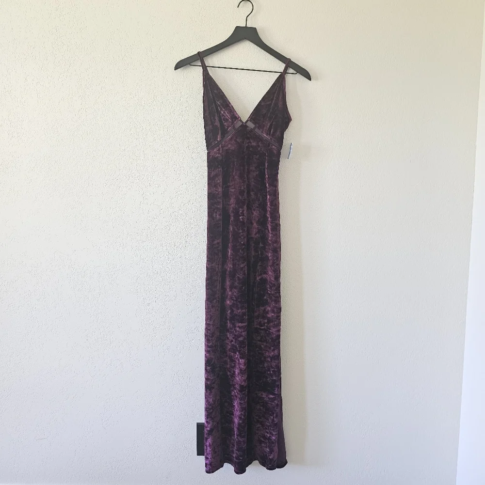 Free People Low Key Crushin Velvet Dress in Pomegranate Wine - Picture 4 of 8